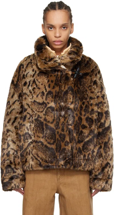 JACQUEMUS BROWN 'THE FERNANDO' FAUX-FUR JACKET