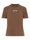 Jacquemus The Grosgrain Long-sleeved T-shirt In Brown
