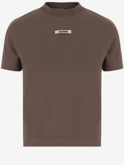 JACQUEMUS BROWN THE GROSGRAIN T-SHIRT