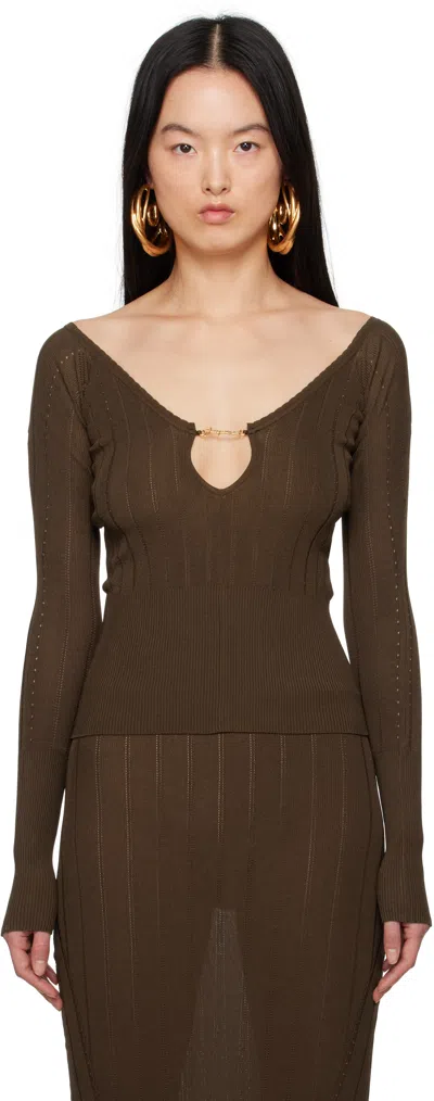 Jacquemus Brown 'the Pralù' Sweater In 880 Dark Brown