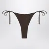 Jacquemus Brown Triangle Bikini Bottom In Black