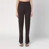 Jacquemus High-waisted Wool Trousers Ribbon Detail In Brown
