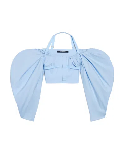 Jacquemus Bubble Sleeve Blouse In Blue