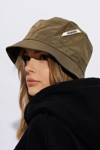 Jacquemus Bucket Hat With Logo In Green