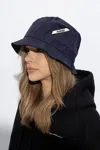 Jacquemus Bucket Hat With Logo In Navy Blue
