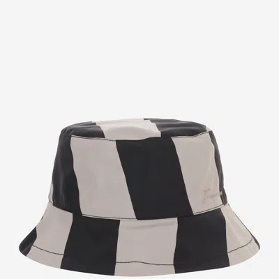 Jacquemus Baluchon Bucket Hat With Bold Stripes In Orange