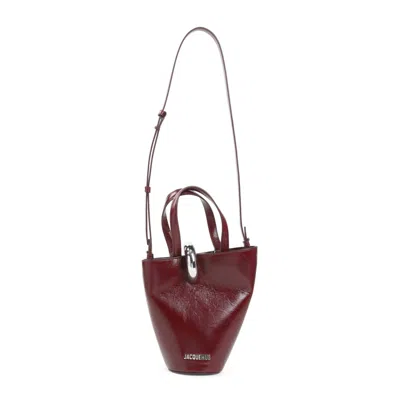 JACQUEMUS BURGUNDY BAMBOLA SMALL TOTE