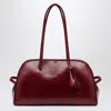 Jacquemus Le Petit Turismo Leather Top Handle Bowling Bag In Burgundy