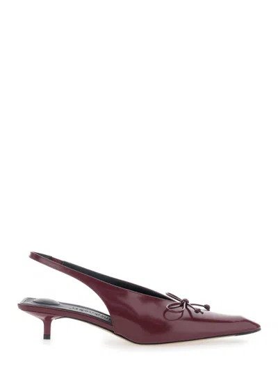 JACQUEMUS BURGUNDY LEATHER PUMPS