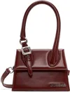 Jacquemus Womens Burgundy Medium Chiquito Buckle Leather Top-handle Bag