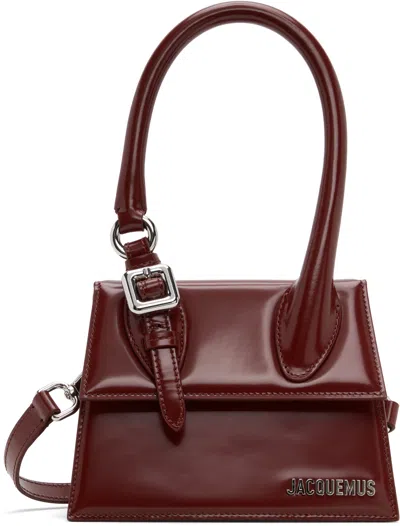 JACQUEMUS BURGUNDY 'THE MEDIUM CHIQUITO WITH BUCKLE' BAG