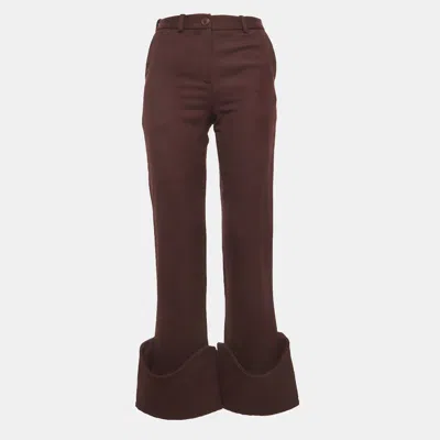 Pre-owned Jacquemus Burgundy Wool Trousers S