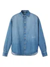 Jacquemus La Chemise De-nimes Simon With Embroidered Logo Clothing In Blue