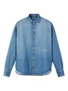 Jacquemus La Chemise De-nimes Simon With Embroidered Logo Clothing In Blue
