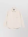 Jacquemus Button-down Shirt Curved Hemline Long Sleeves In White