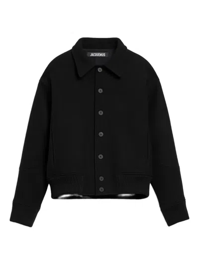 Jacquemus Button-fastening Ribbed-hem Jacket In Brown