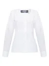 Jacquemus Button-front Long-sleeve Blouse In White
