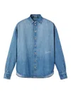 Jacquemus La Chemise De-nimes Simon With Embroidered Logo Clothing In Blue