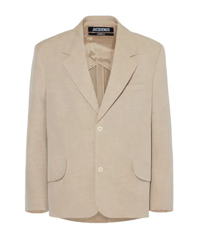 Jacquemus Button-up Jacket In Nude