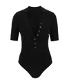 Jacquemus Button-up Short-sleeve Body In Black