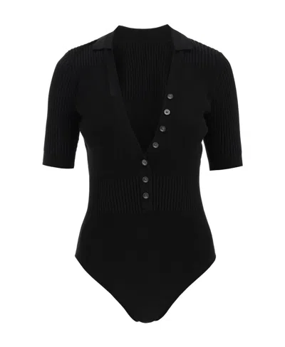 Jacquemus Button-up Short-sleeve Body In Black