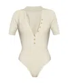 Jacquemus Button-up Short-sleeved Knitted Top In White