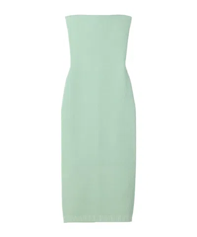 Jacquemus Button-down Knit Strapless Dress In Mint Green
