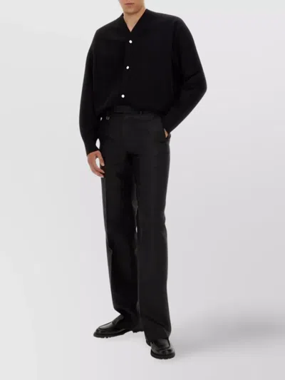 Jacquemus Buttoned V-neck Ribbed Cardigan With Long Sleeves
