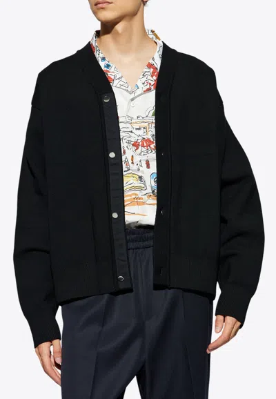 Jacquemus Buttoned Wool Knit Cardigan In Black