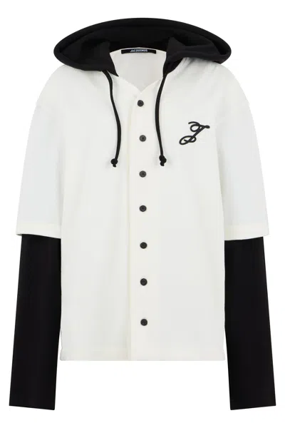 Jacquemus White T-shirt Le Tshirt Letro ml With Long Sleeves And Round Neck In Cotton For Women