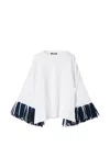 Jacquemus Blue Solid Crew Neck T-shirt In White