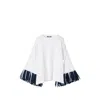 Jacquemus Blue Solid Crew Neck T-shirt In White