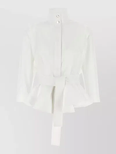 Jacquemus Cabana Jacket High Collar Waist Belt In White