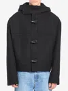 Jacquemus Hooded Long Sleeve Outerwear Collection In Black