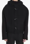 Jacquemus Hooded Long Sleeve Outerwear Collection In Black