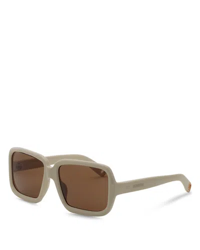 Jacquemus Cabana Rectangle Sunglasses, 60mm In Green