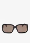 Jacquemus Cabana Square Sunglasses In Gray