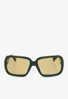 Jacquemus Cabana Square Sunglasses In Yellow