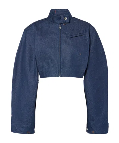 Jacquemus Cabrio Denim De-nîmes Denim Jacket In Blue