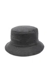 Jacquemus Dark Grey Embroidered Logo Bucket Hat In Gray