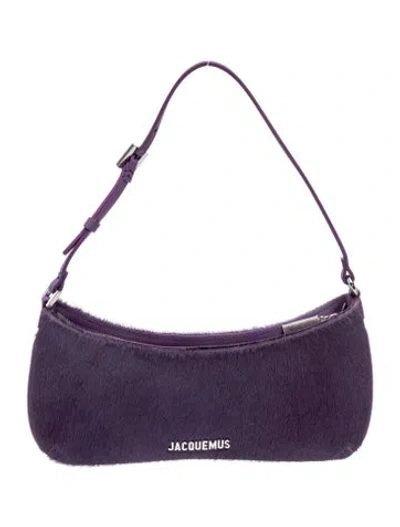 Pre-owned Jacquemus Calf Hair Shoulder Bag In Purple