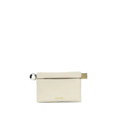 Jacquemus Calf Leather Bos Taurus Clutch Women's Bag In Neutral