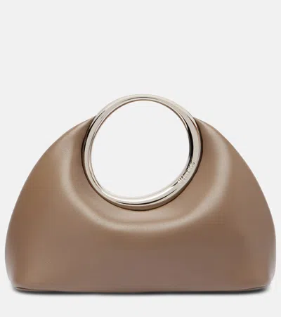 Jacquemus Calino Small Leather Tote Bag In Gray