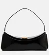 Jacquemus Curved Gold Handle Shoulder Bag In Black
