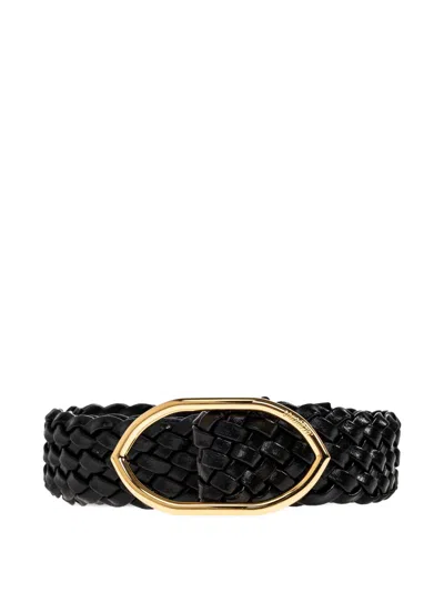 Jacquemus Calisson Braided Leather Belt In Black