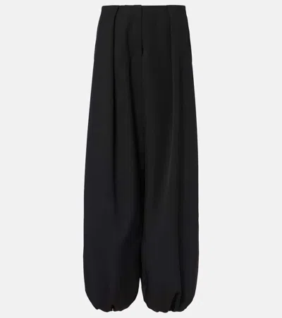 Jacquemus Calisson High-rise Draped Wool Pants In Black