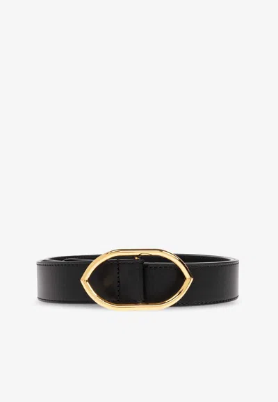 Jacquemus Calisson Leather Belt In Black