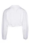 Jacquemus Drawstring Hem Cropped Shirt In 100