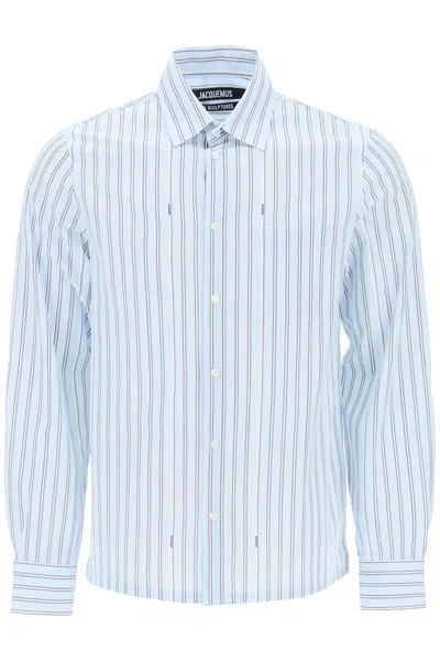 Jacquemus Camicia La Chemise De Costume In Light Blue,white