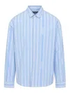 Jacquemus La Chemise Simon Logo Striped Shirt In Blue